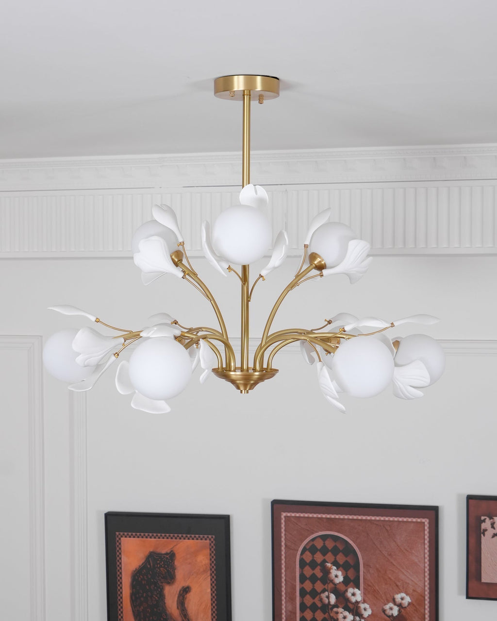 Thalassa Gingko Chandelier — Multi-Arm Design with Central Column