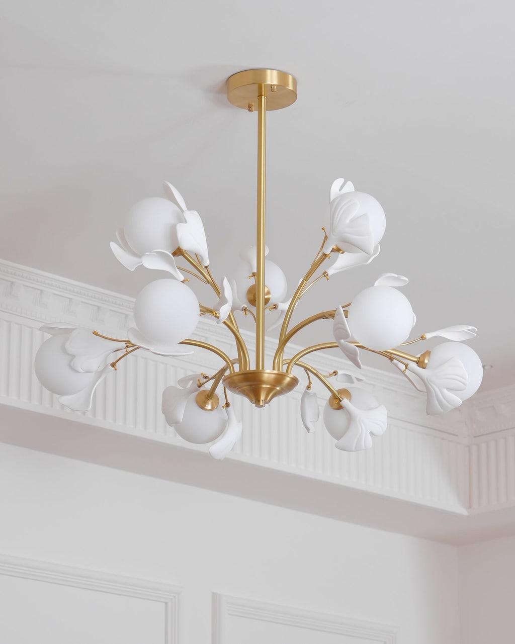 Thalassa Gingko Chandelier — Multi-Arm Design with Central Column