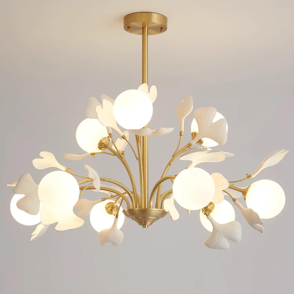 Thalassa Gingko Chandelier — Multi-Arm Design with Central Column