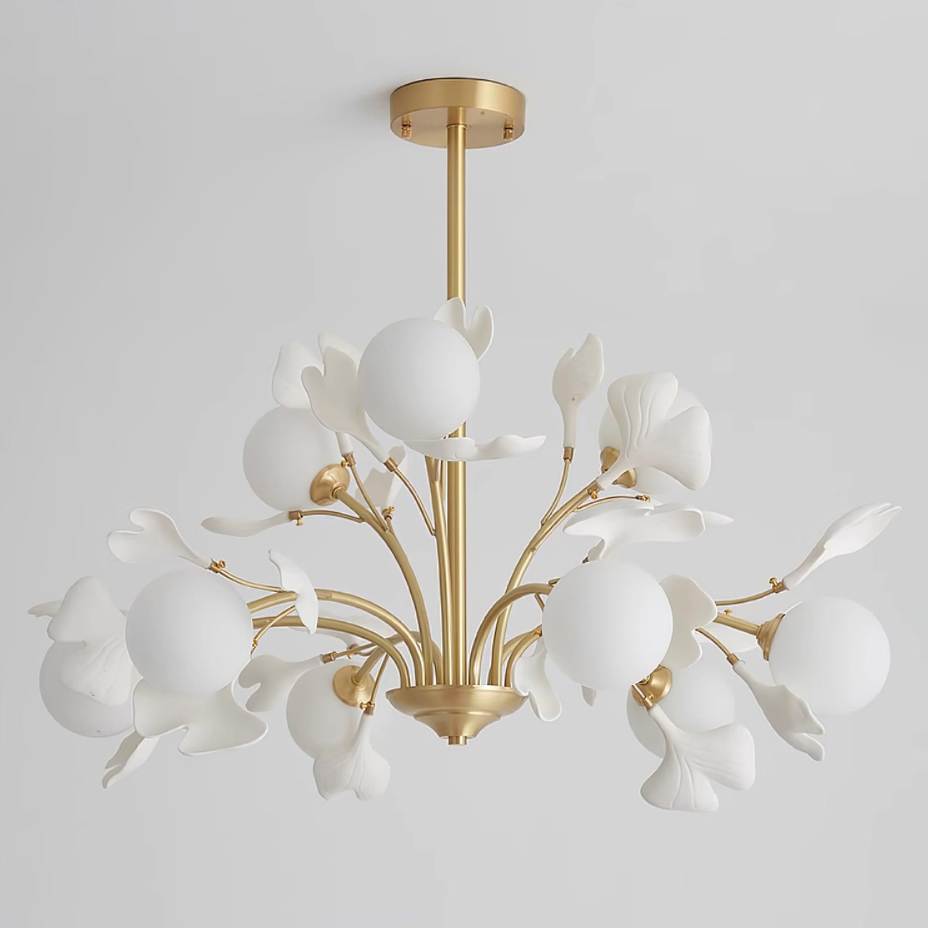 Thalassa Gingko Chandelier — Multi-Arm Design with Central Column