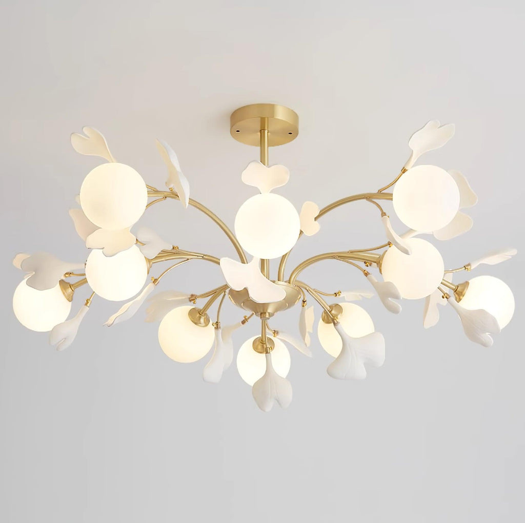 Thalassa Gingko Chandelier — Multi-Arm Design with Central Column