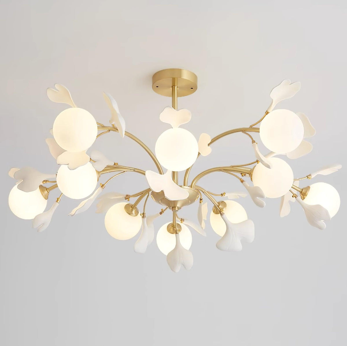 Thalassa Gingko Chandelier — Multi-Arm Design with Central Column