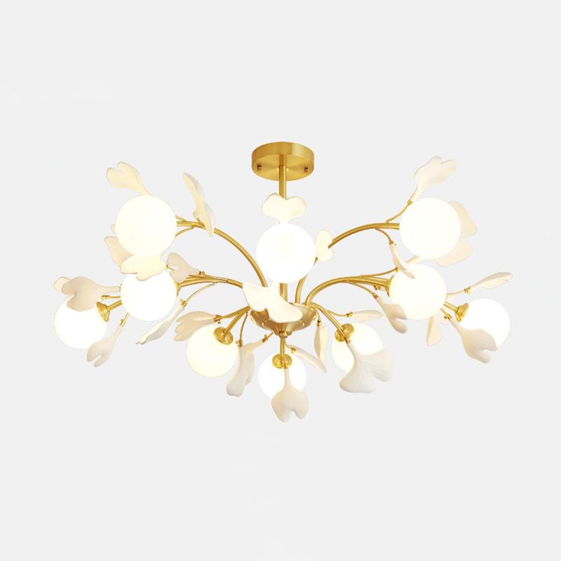 Thalassa Gingko Chandelier — Multi-Arm Design with Central Column