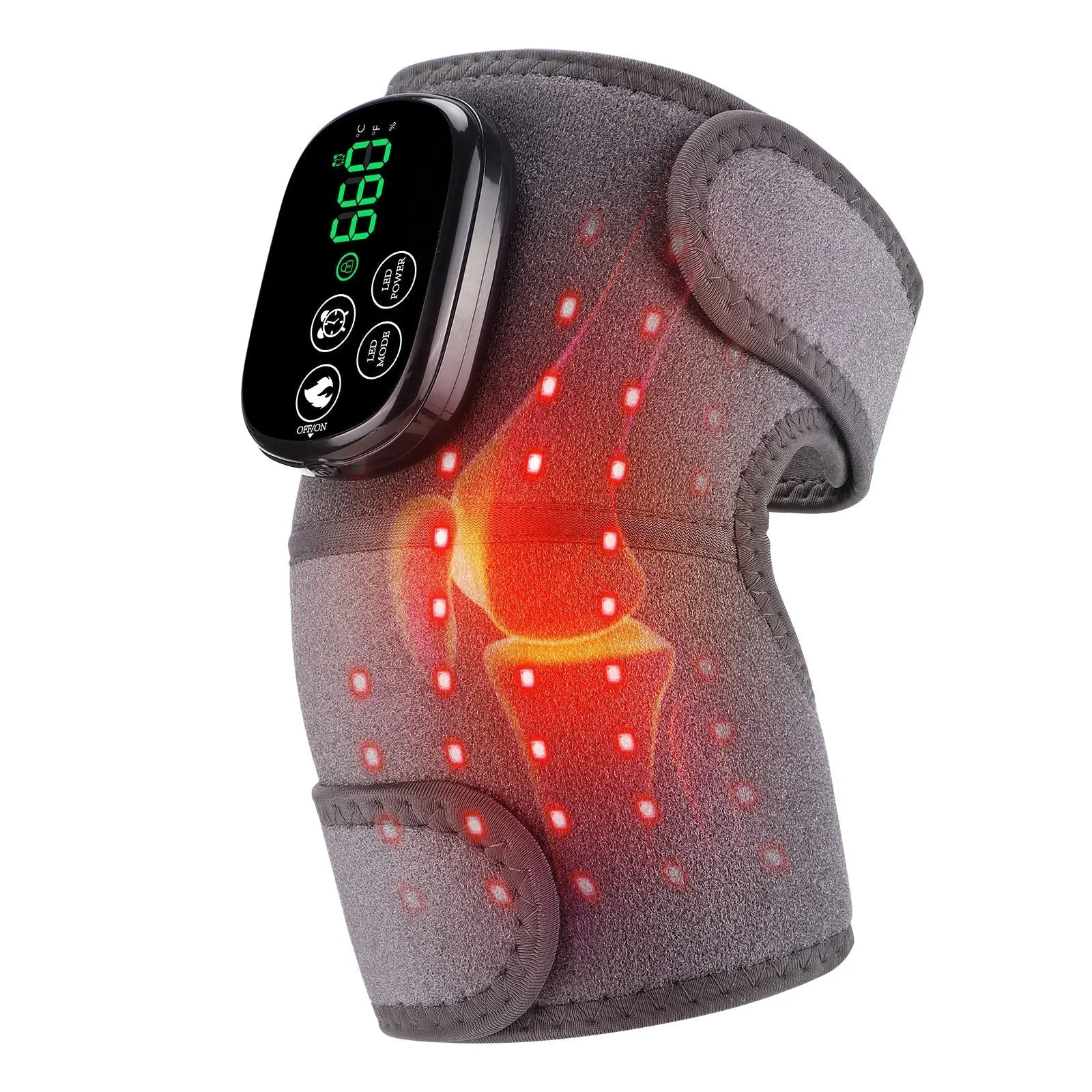 Pembalut Terapi Cahaya Merah - 44 LED - 660nm & 850nm - 5 Tahap Haba - 45–65°C - USB 3000mAh