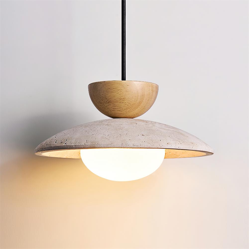 Naturalna lampa wisząca Ritta z trawertynu — nowoczesny design