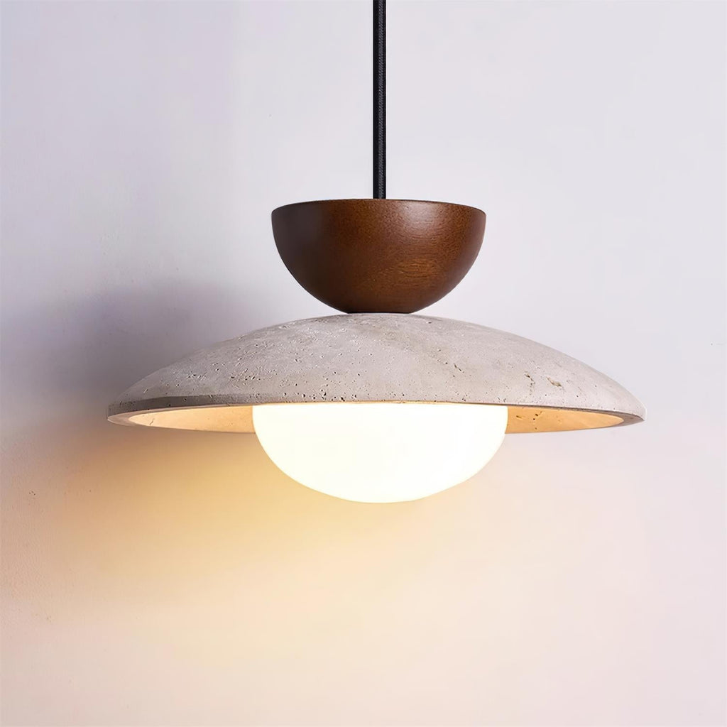 Naturalna lampa wisząca Ritta z trawertynu — nowoczesny design