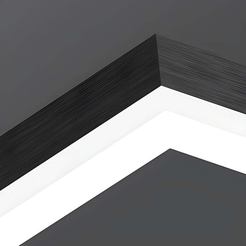 Moderni musta kerroksittainen suorakaiteen muotoinen kattokruunu - Orntli