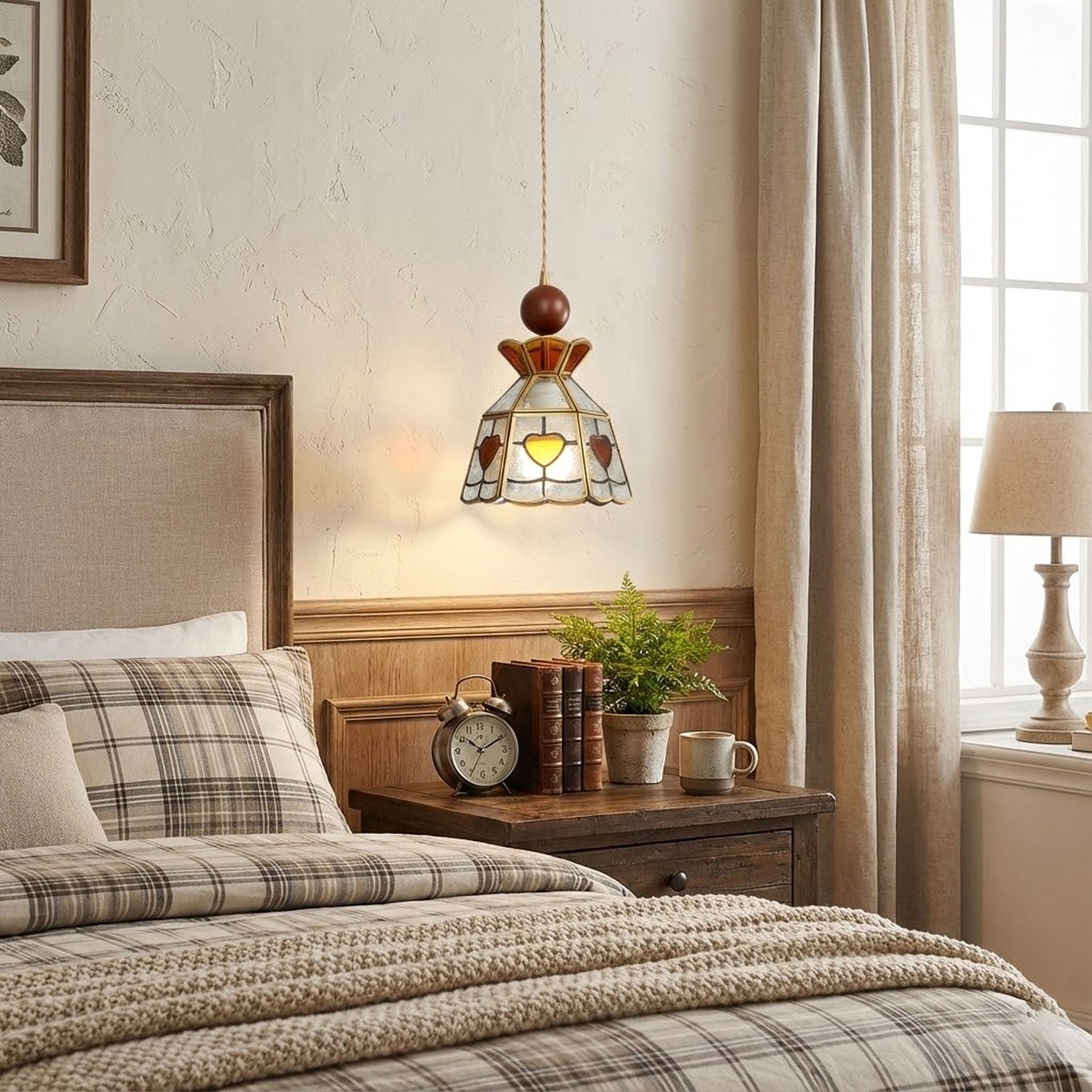 Tiffany Stained Glass Pendant Lamp — Vibrant Decorative Ceiling Light