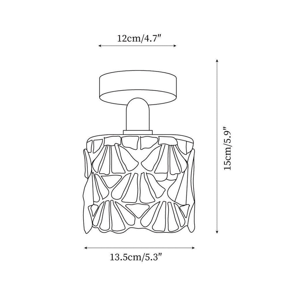 Lampada da soffitto ad aderenza Bloom — paralume in vetro colorato