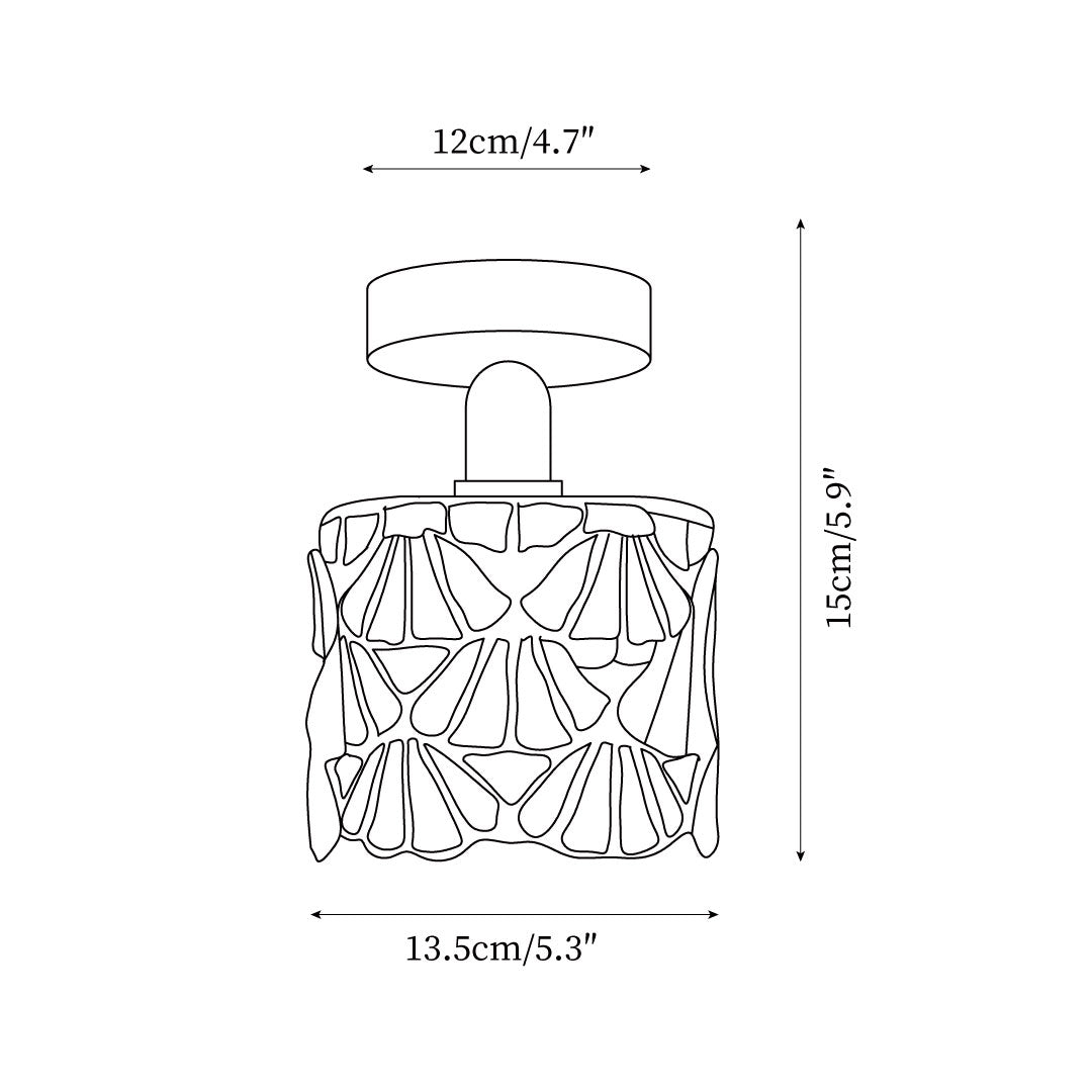 Lampada da soffitto ad aderenza Bloom — paralume in vetro colorato