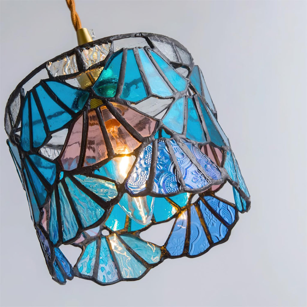 Klassisk Tiffany-pendellampe — fast installation E14, diameter 5.3″