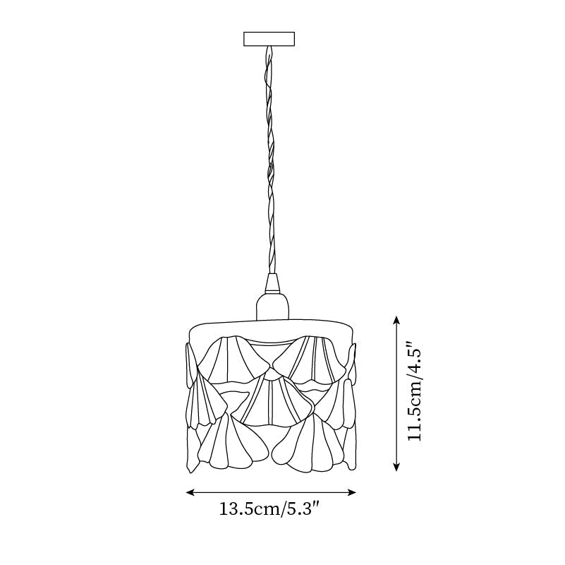 Klassisk Tiffany-pendellampe — fast installation E14, diameter 5.3″