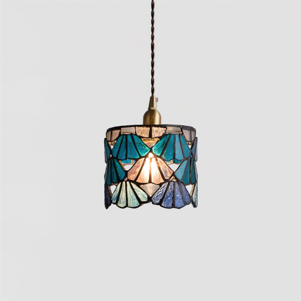 Klassisk Tiffany-pendellampe — fast installation E14, diameter 5.3″
