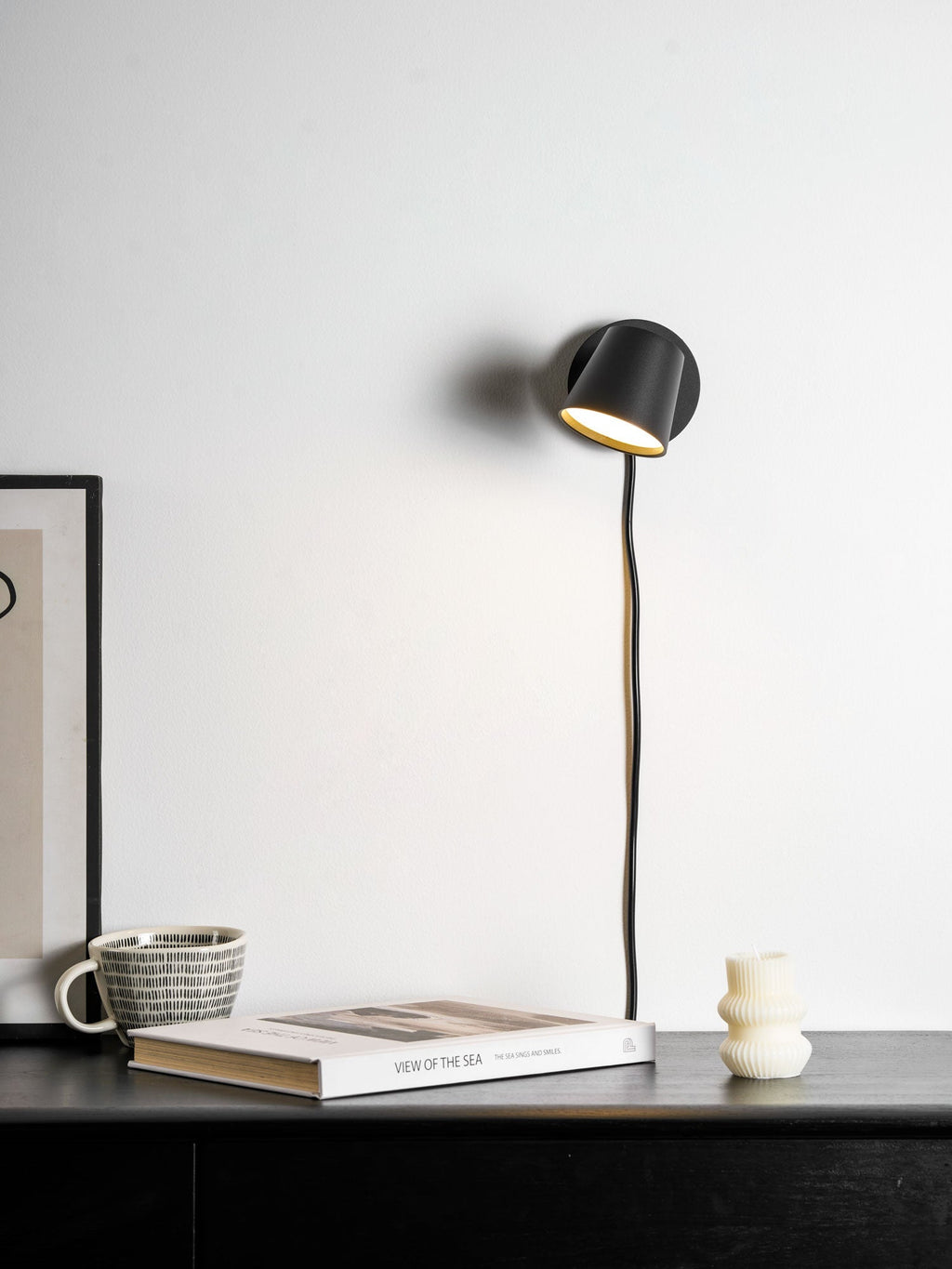 Lampada da parete Tip Plug-In — Testa e braccio regolabili, interruttore sul cavo