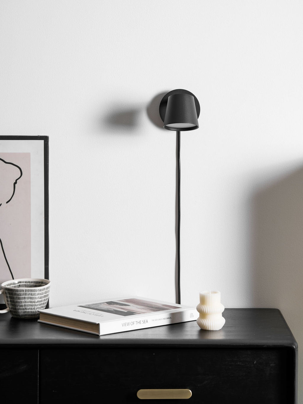 Lampada da parete Tip Plug-In — Testa e braccio regolabili, interruttore sul cavo