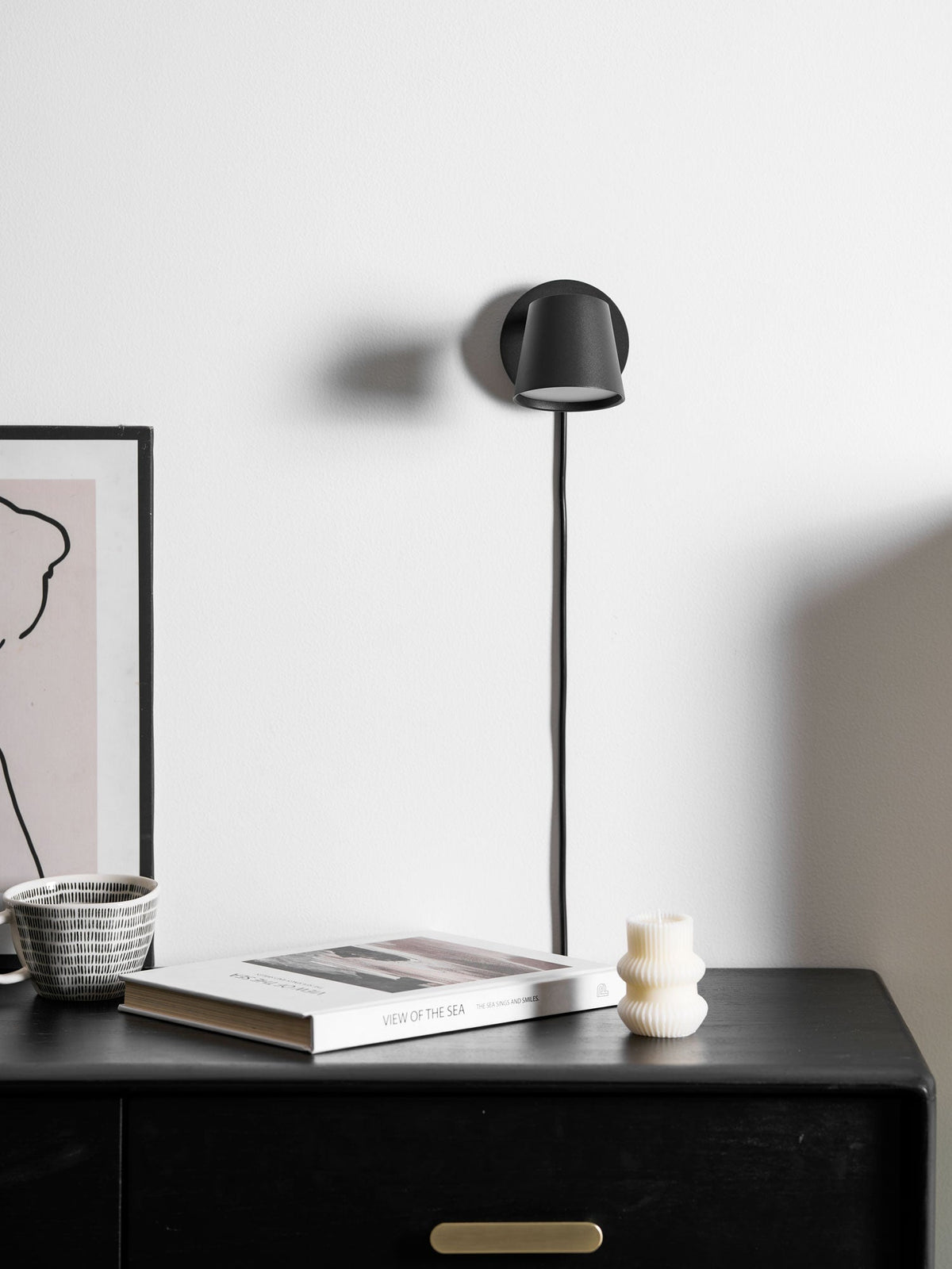 Lampada da parete Tip Plug-In — Testa e braccio regolabili, interruttore sul cavo