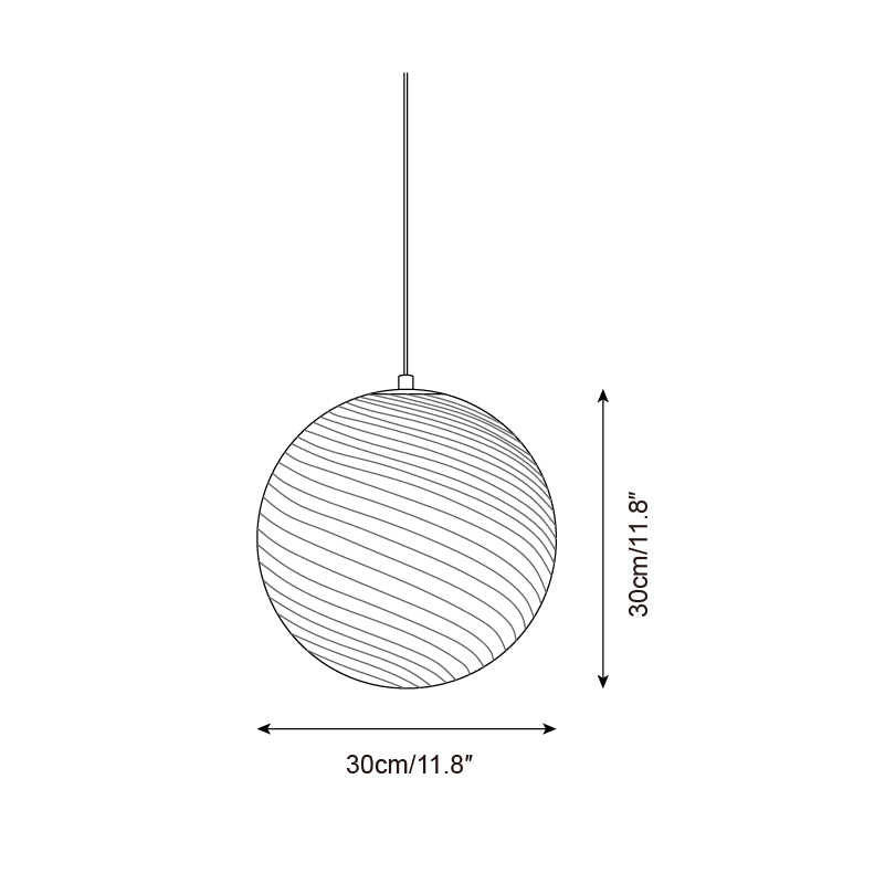 Joliv Glass Globe Pendant Lamp — Hardwired Dimmable Fixture, Blue/Pink/Yellow