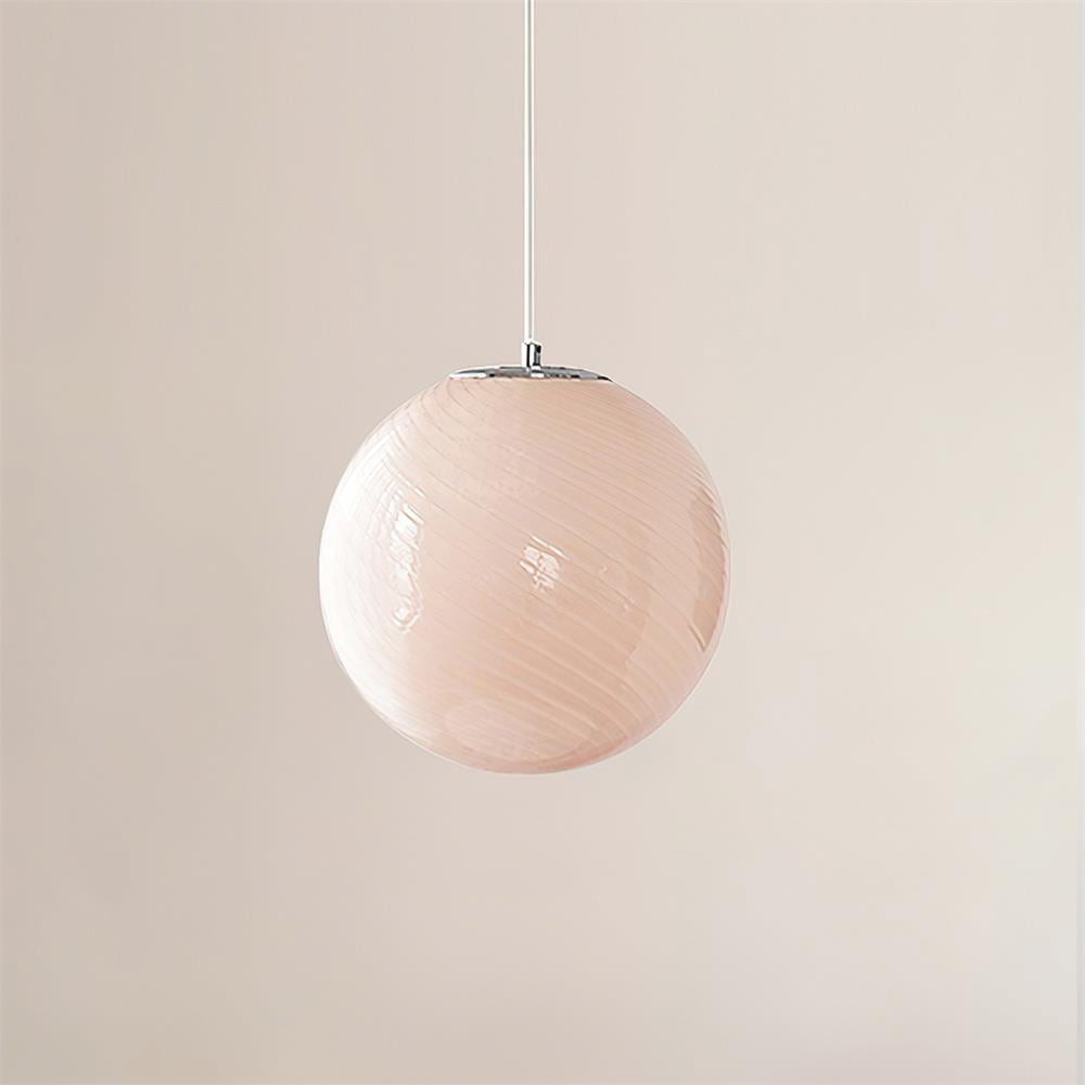 Joliv Glass Globe Pendant Lamp — Hardwired Dimmable Fixture, Blue/Pink/Yellow