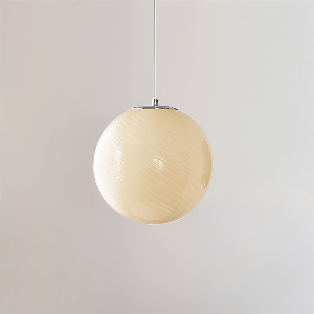 Joliv Glass Globe Pendant Lamp — Hardwired Dimmable Fixture, Blue/Pink/Yellow