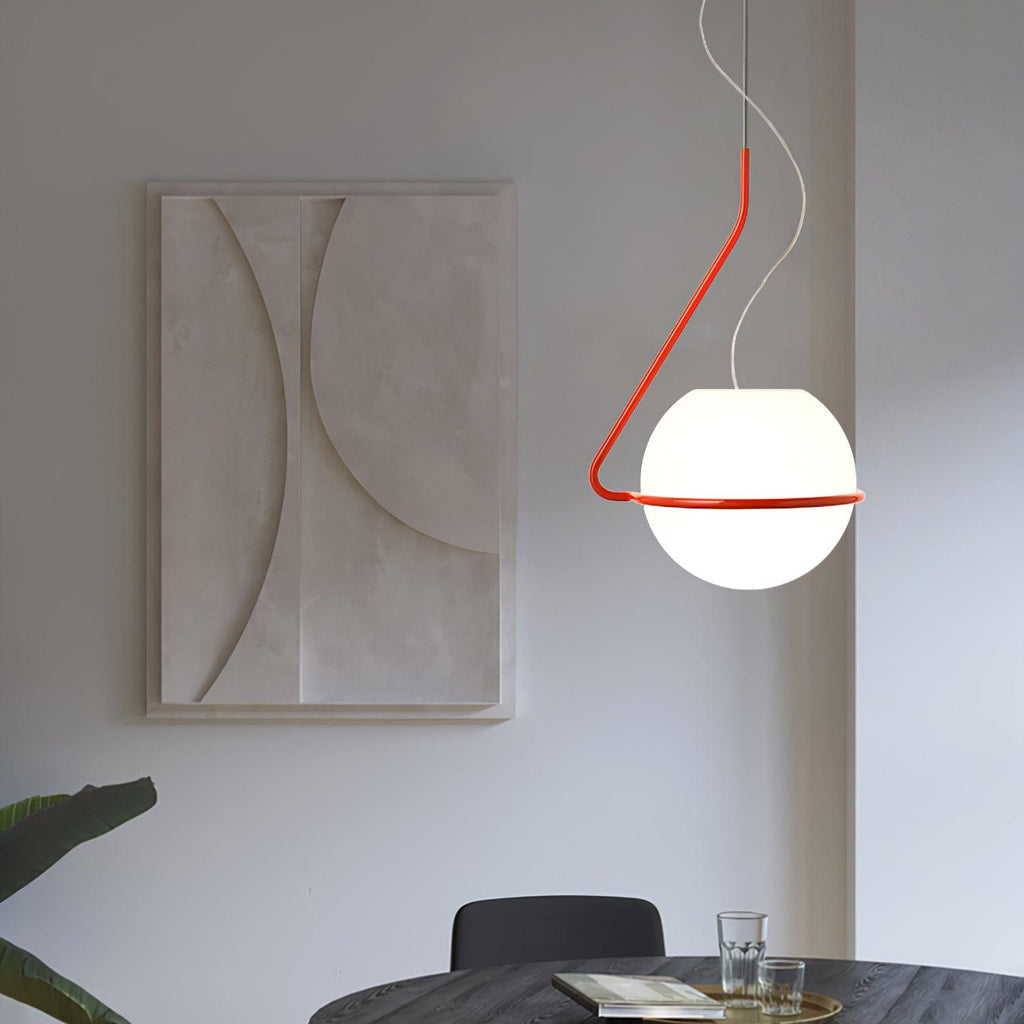 Runde minimalistische Glas-Deckenpendelleuchte — 40W E26-Fassung