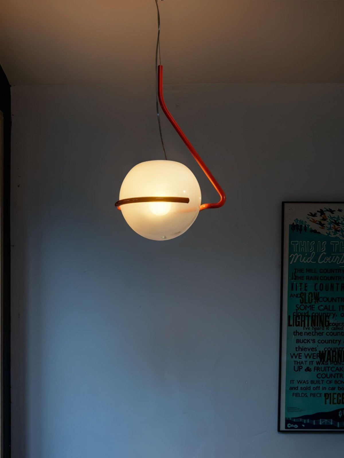 Runde minimalistische Glas-Deckenpendelleuchte — 40W E26-Fassung