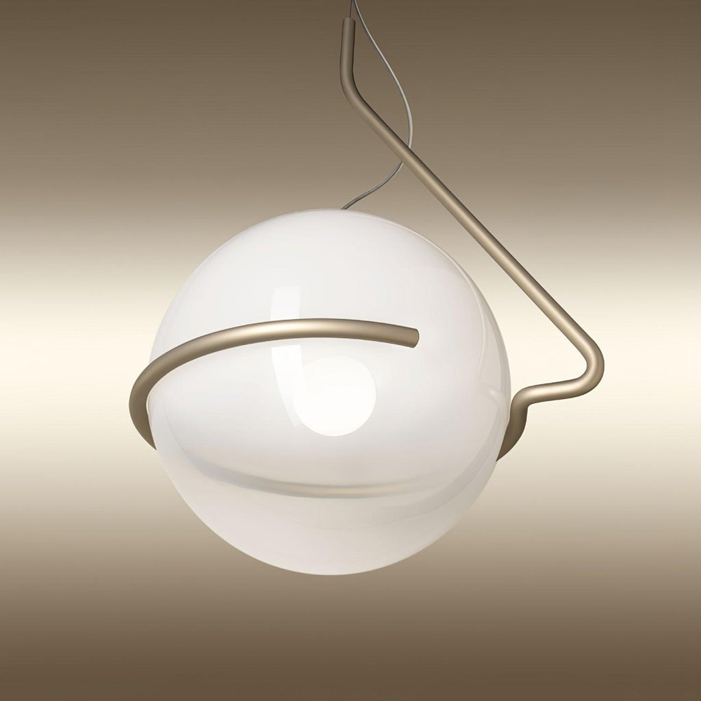 Runde minimalistische Glas-Deckenpendelleuchte — 40W E26-Fassung