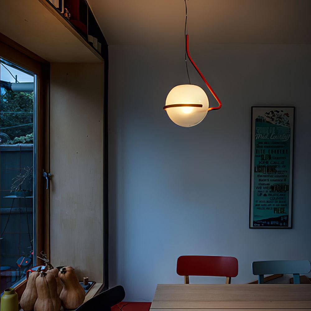 Runde minimalistische Glas-Deckenpendelleuchte — 40W E26-Fassung