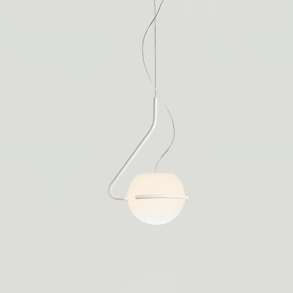Runde minimalistische Glas-Deckenpendelleuchte — 40W E26-Fassung