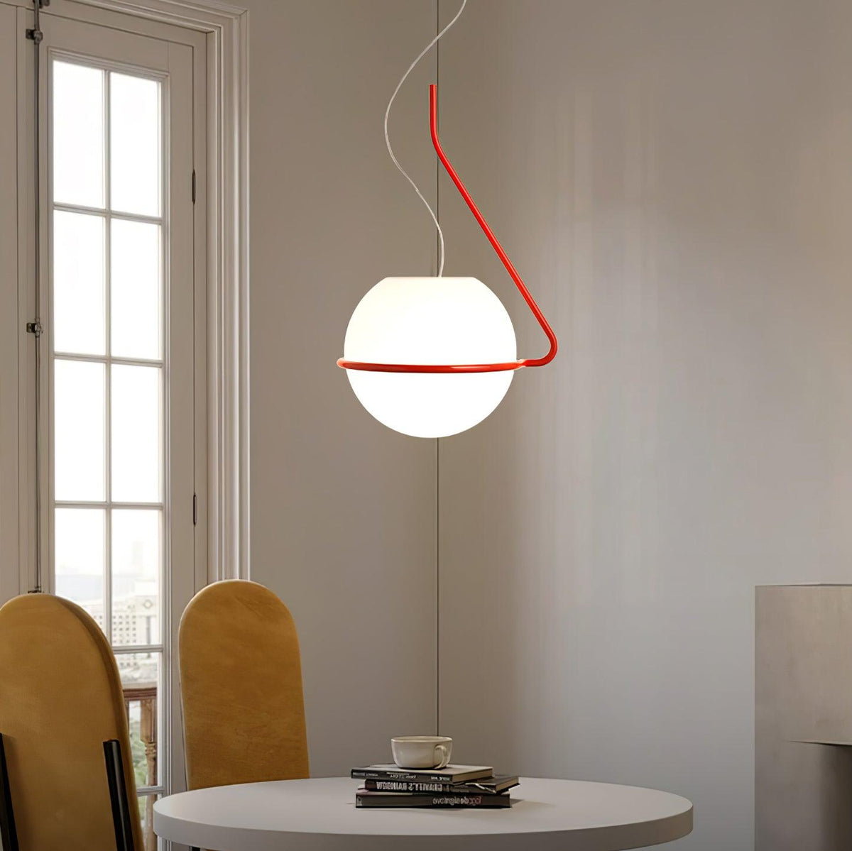 Runde minimalistische Glas-Deckenpendelleuchte — 40W E26-Fassung