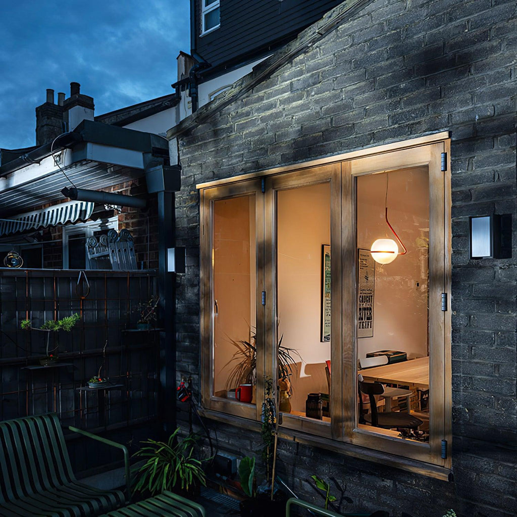 Runde minimalistische Glas-Deckenpendelleuchte — 40W E26-Fassung