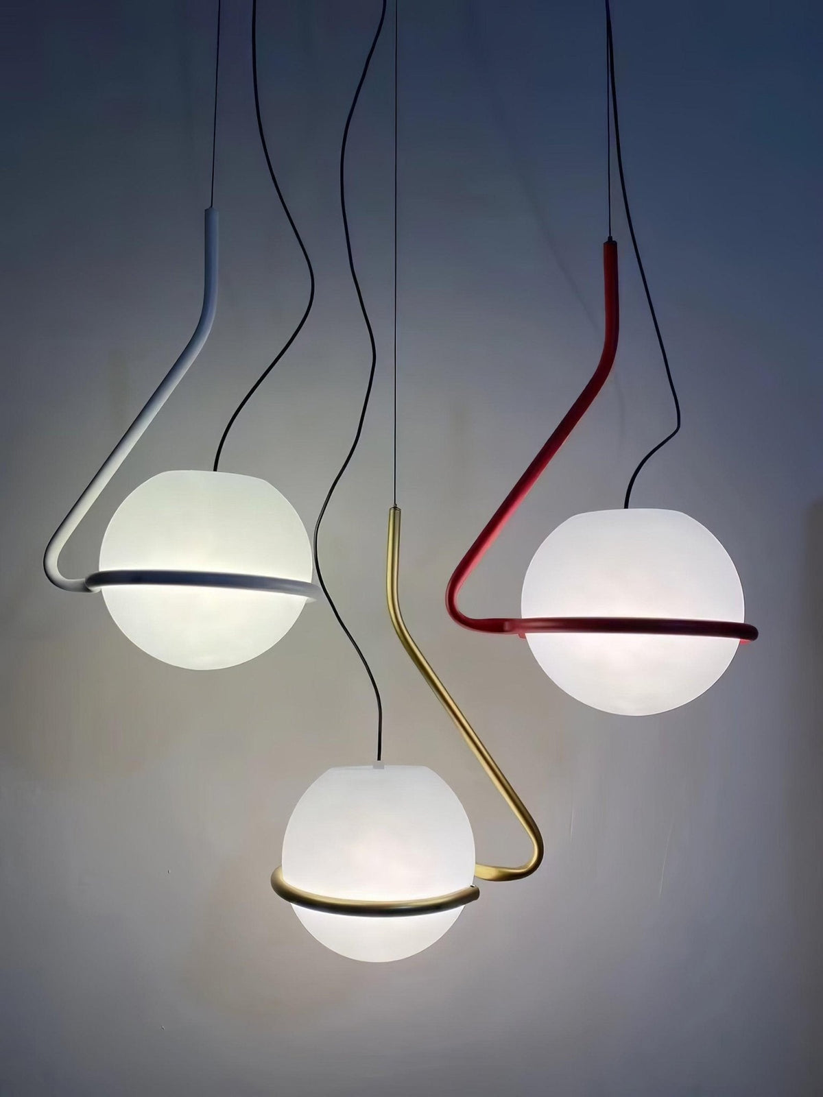 Runde minimalistische Glas-Deckenpendelleuchte — 40W E26-Fassung