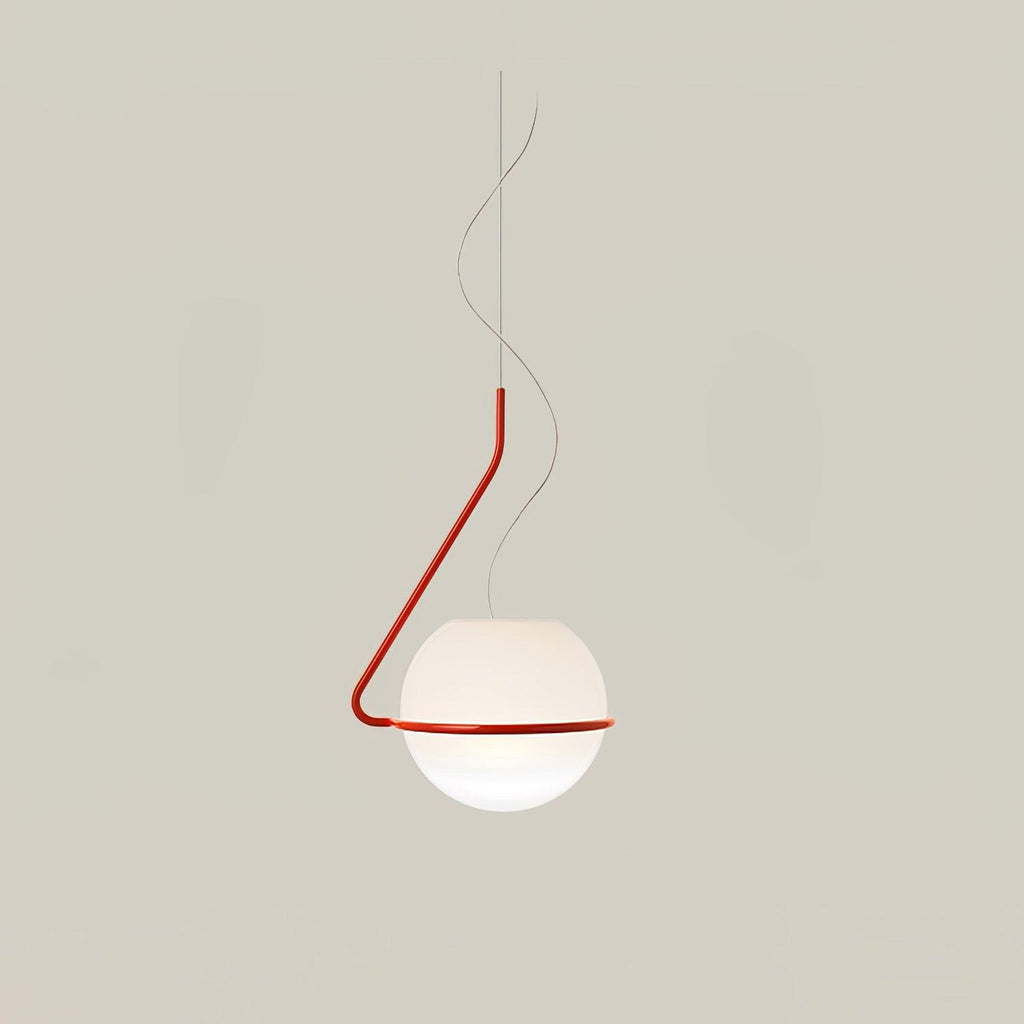 Runde minimalistische Glas-Deckenpendelleuchte — 40W E26-Fassung