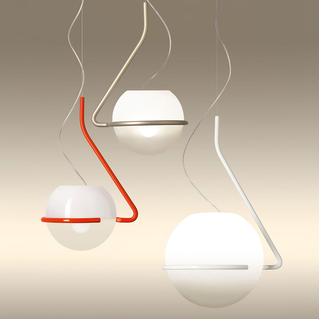 Runde minimalistische Glas-Deckenpendelleuchte — 40W E26-Fassung