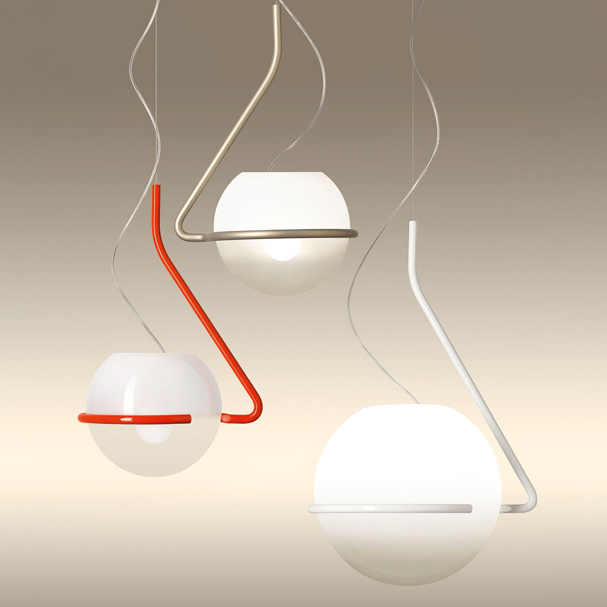 Runde minimalistische Glas-Deckenpendelleuchte — 40W E26-Fassung