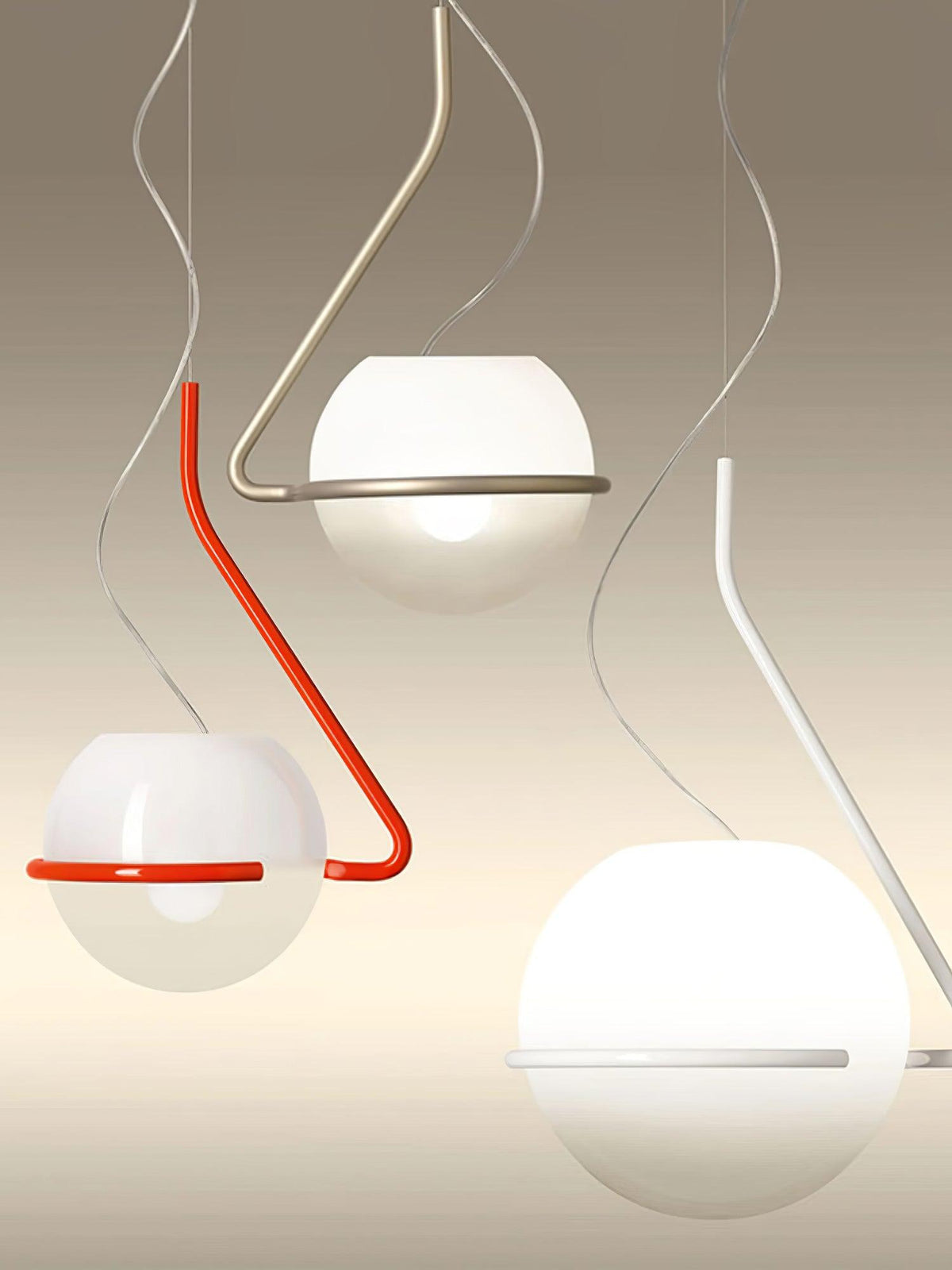 Runde minimalistische Glas-Deckenpendelleuchte — 40W E26-Fassung