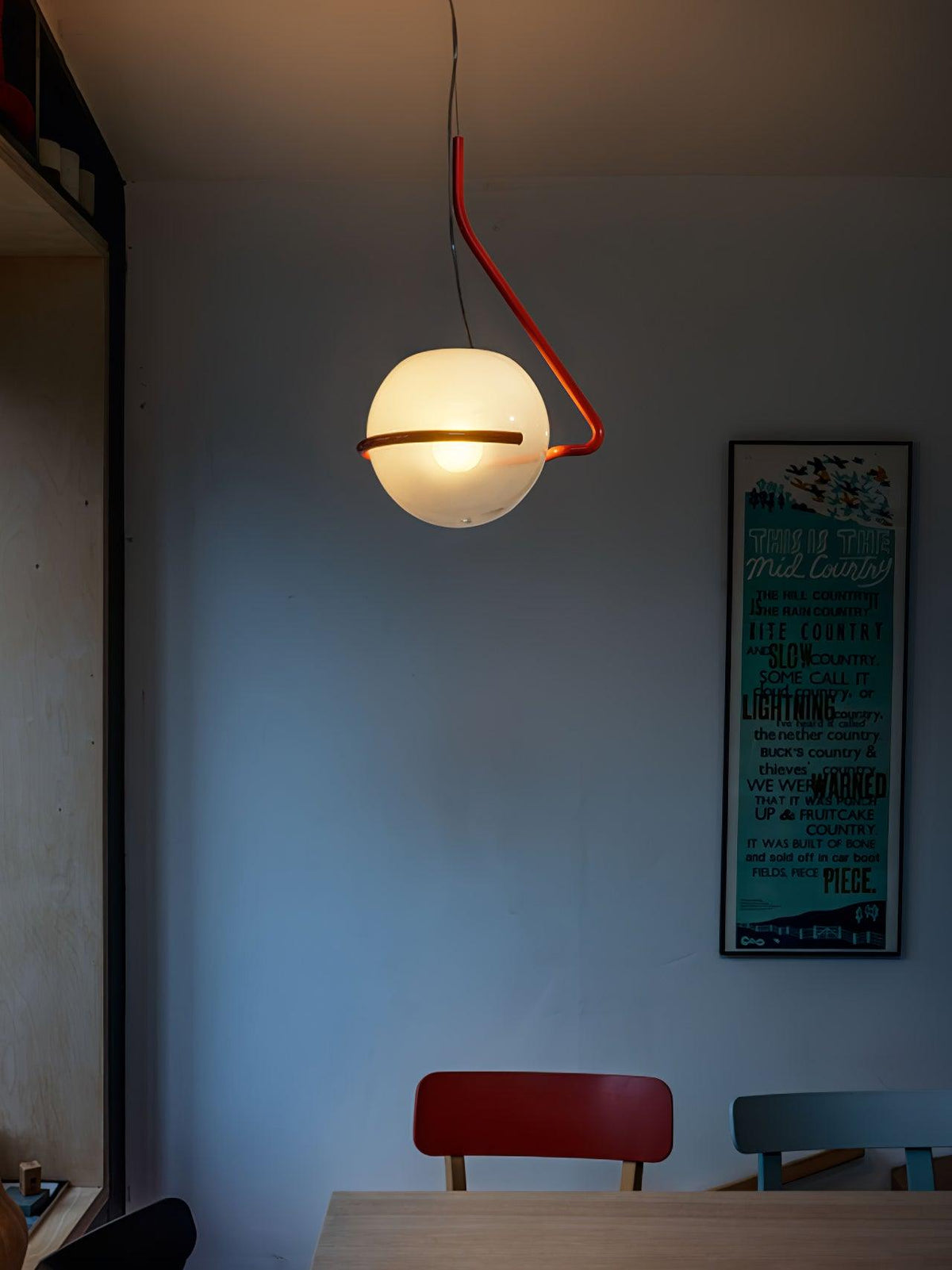 Runde minimalistische Glas-Deckenpendelleuchte — 40W E26-Fassung