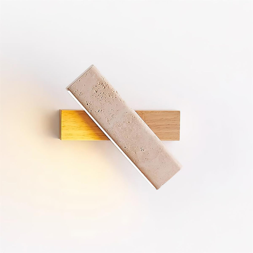 Orbit Travertine Wall Lamp — Rotating Bracket, Integrated Warm LED