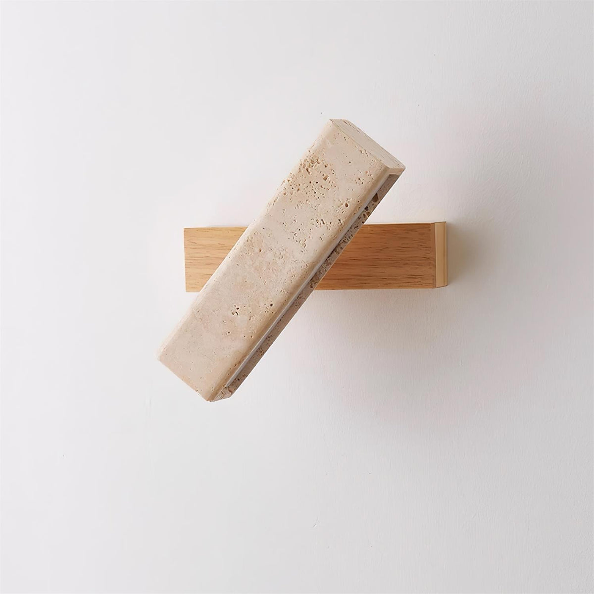 Orbit Travertine Wall Lamp — Rotating Bracket, Integrated Warm LED