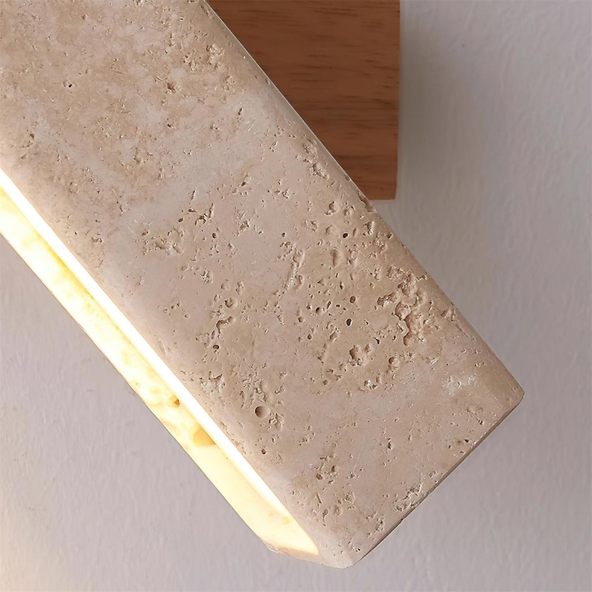 Orbit Travertine Wall Lamp — Rotating Bracket, Integrated Warm LED