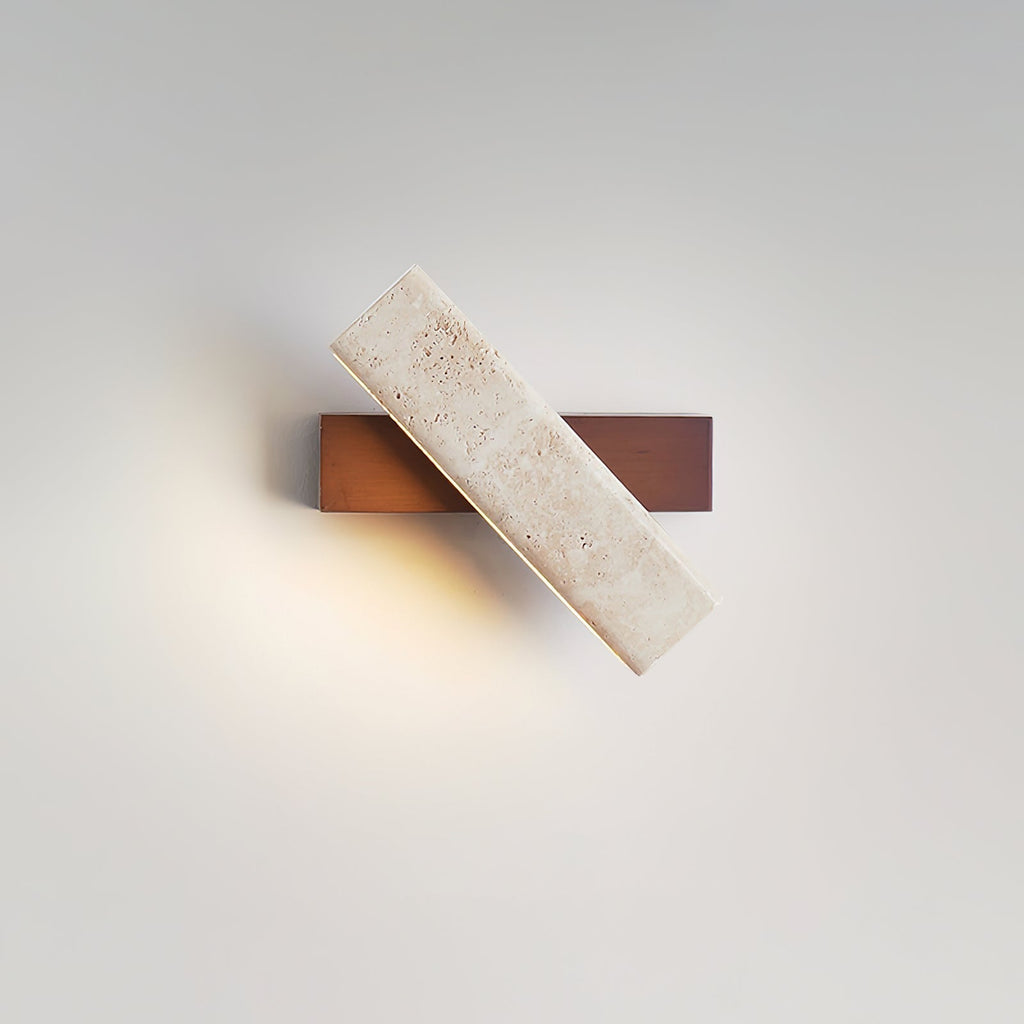 Orbit Travertine Wall Lamp — Rotating Bracket, Integrated Warm LED