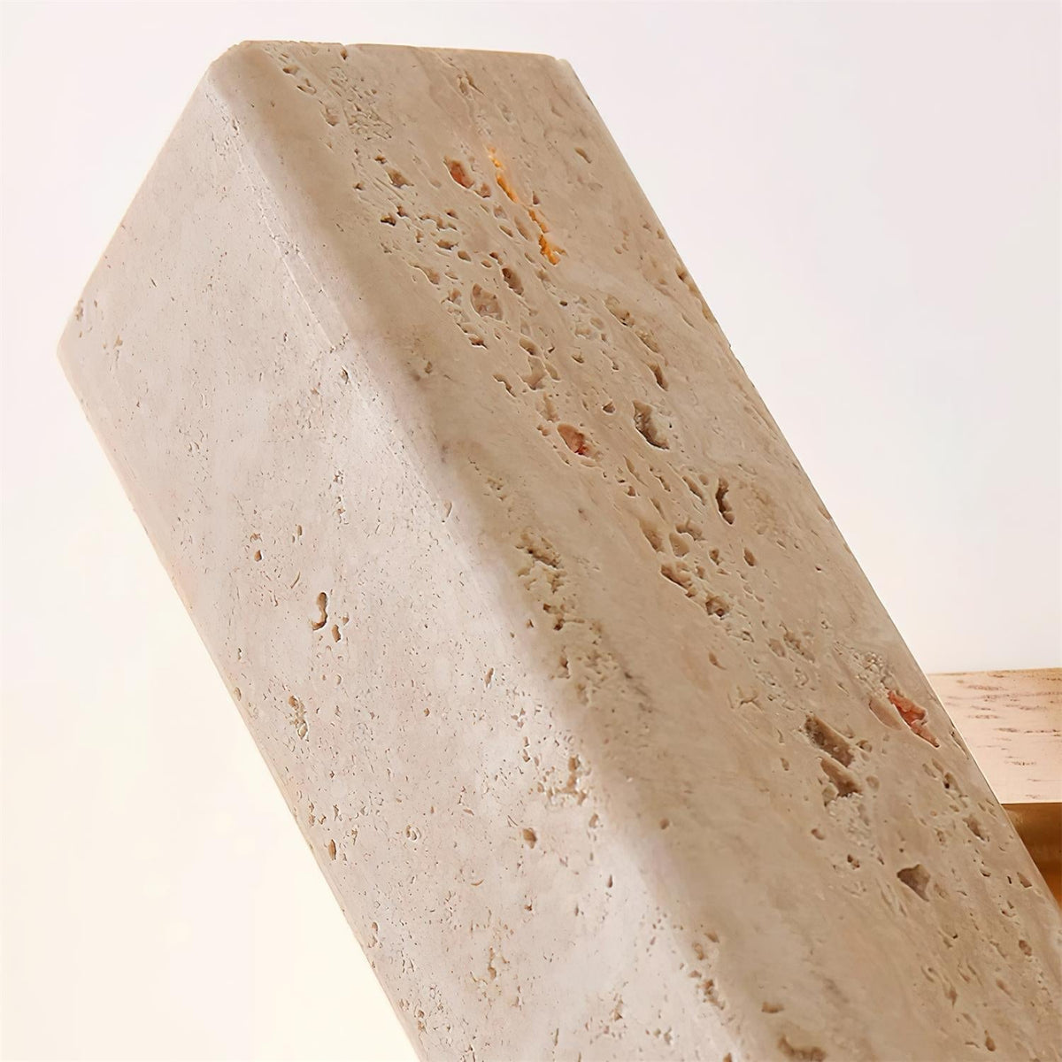 Orbit Travertine Wall Lamp — Rotating Bracket, Integrated Warm LED