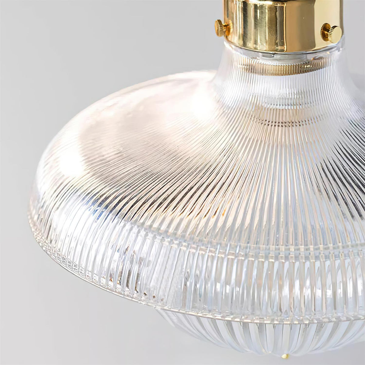 Sufitowa lampa wisząca Orvel z przezroczystego ryflowanego szkła, 30cm