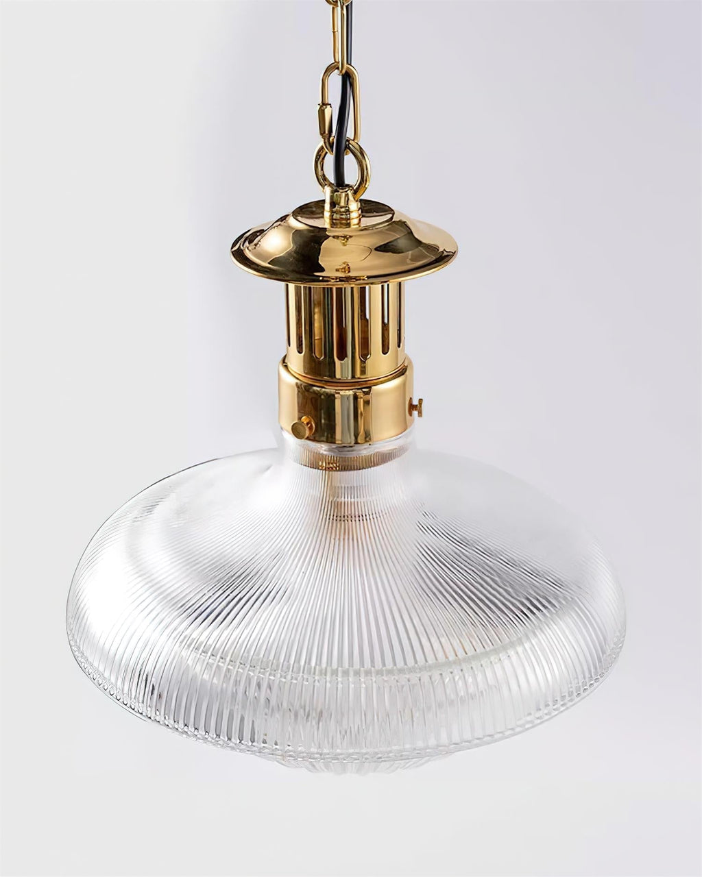 Sufitowa lampa wisząca Orvel z przezroczystego ryflowanego szkła, 30cm