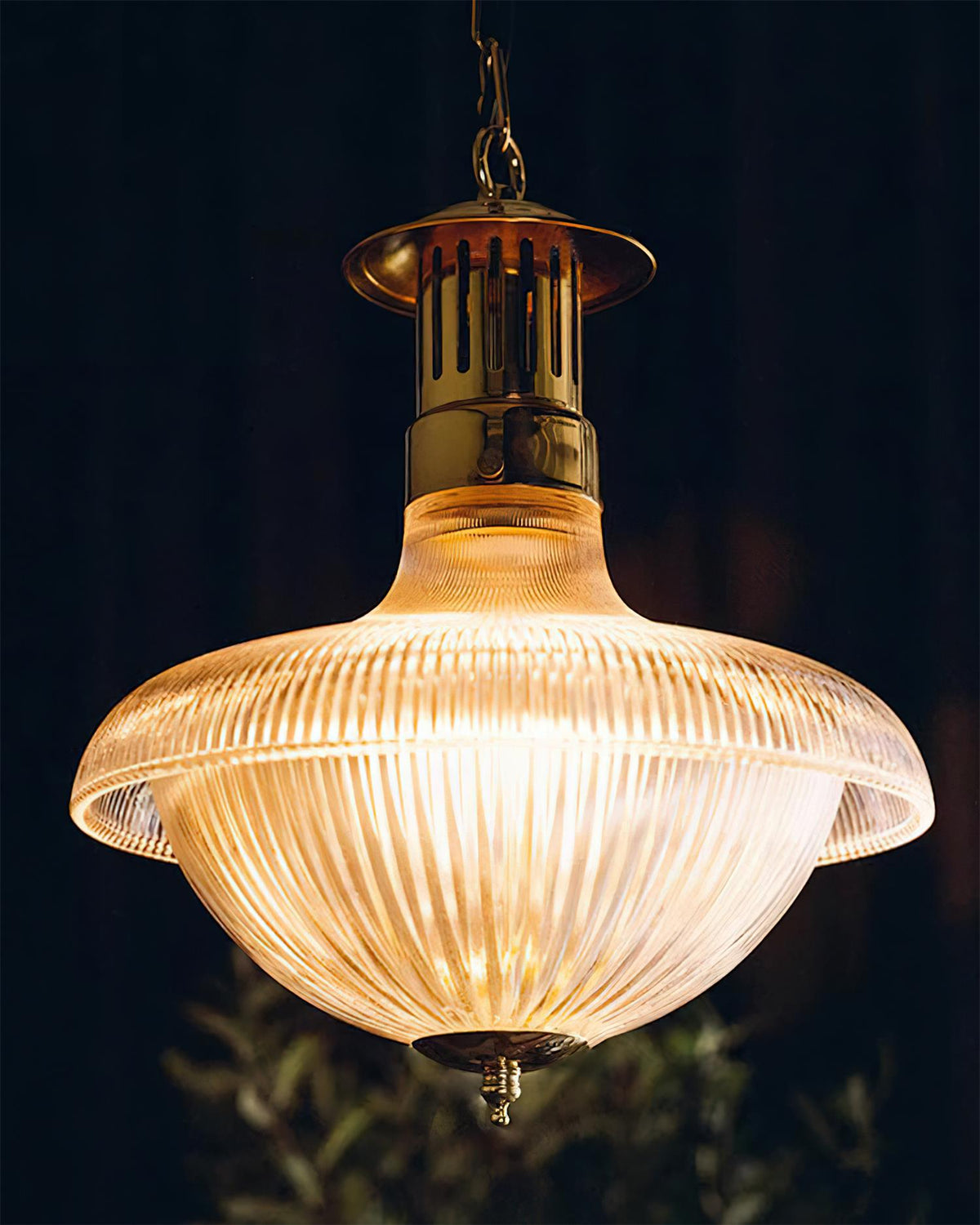 Sufitowa lampa wisząca Orvel z przezroczystego ryflowanego szkła, 30cm