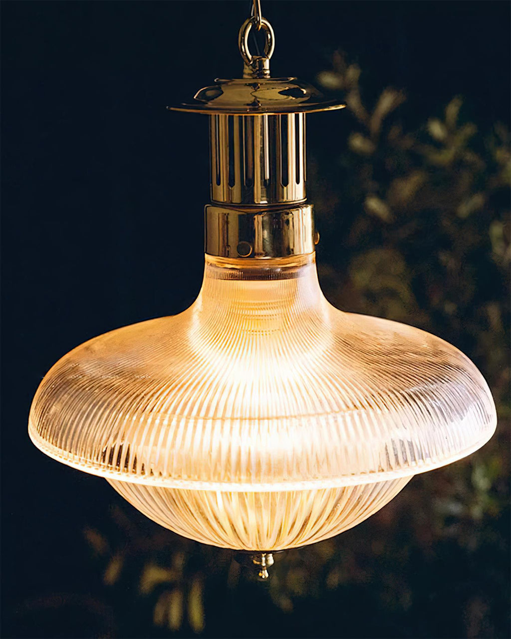 Sufitowa lampa wisząca Orvel z przezroczystego ryflowanego szkła, 30cm