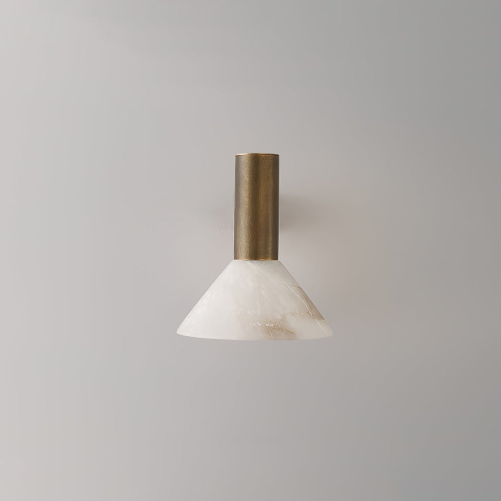 Eurnoria konisk væglampe i alabaster — Ø 18 cm x H 20 cm, E26-fatning