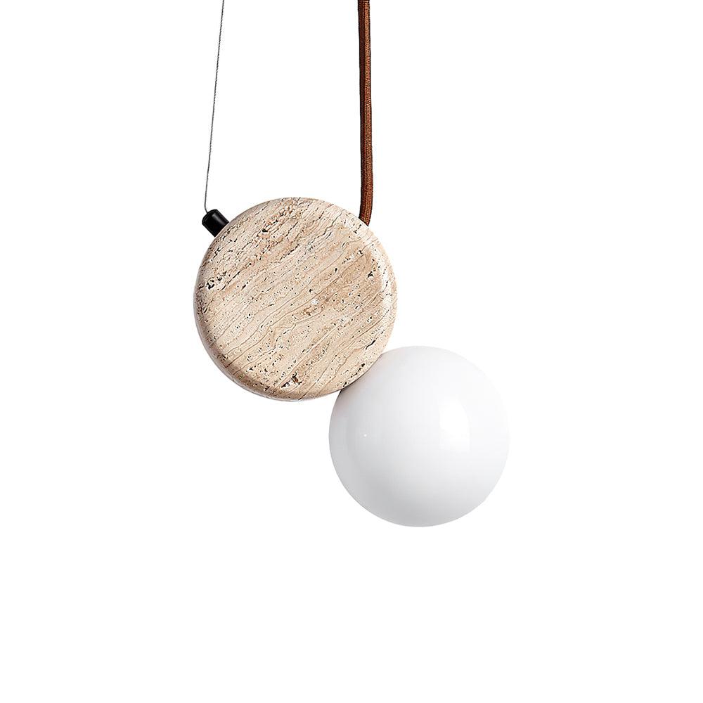 Tranquil Glow minimalistische Pendelleuchte aus Travertin – Durchmesser 4.3 Inch, G9-Fassung, dimmbar