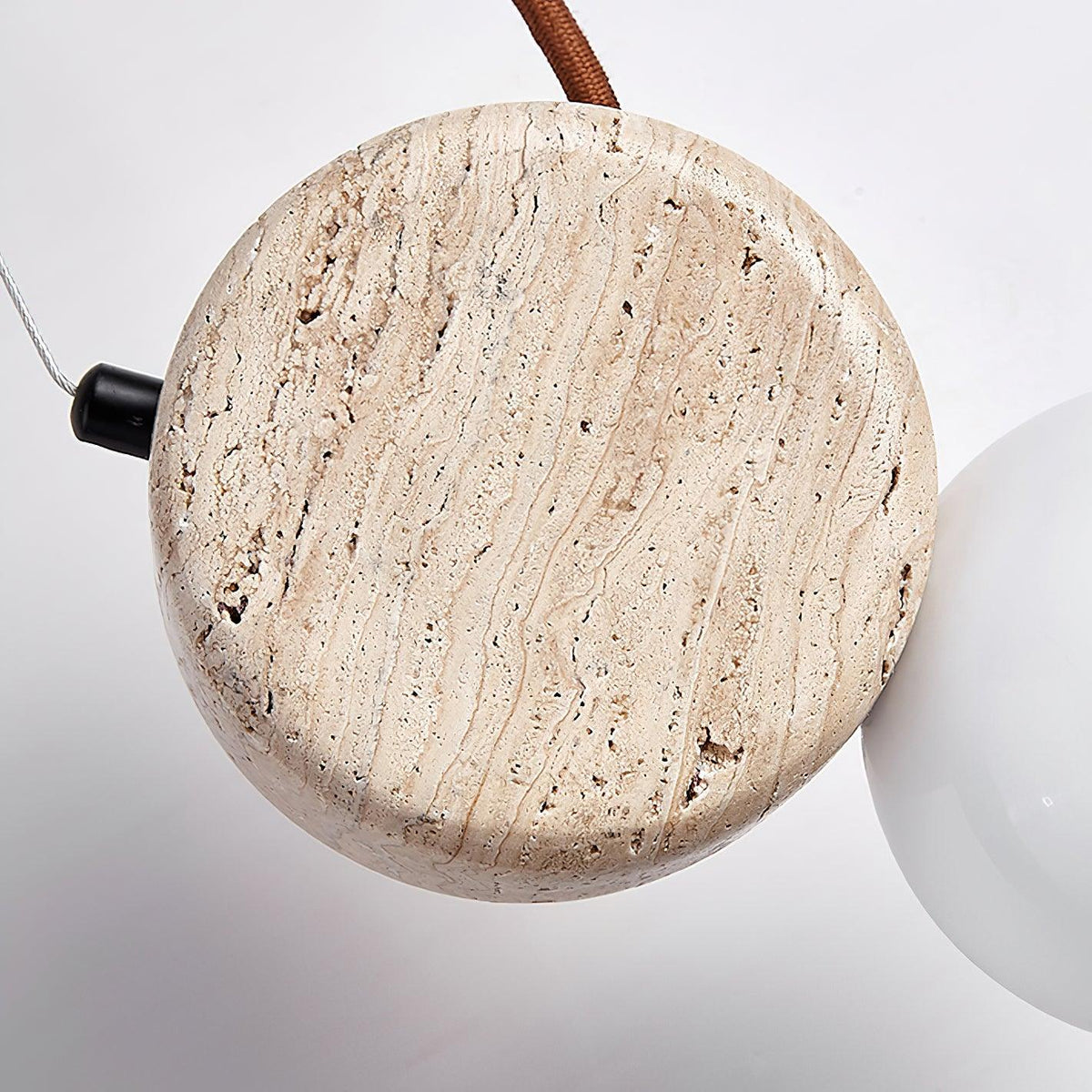 Tranquil Glow minimalistische Pendelleuchte aus Travertin – Durchmesser 4.3 Inch, G9-Fassung, dimmbar
