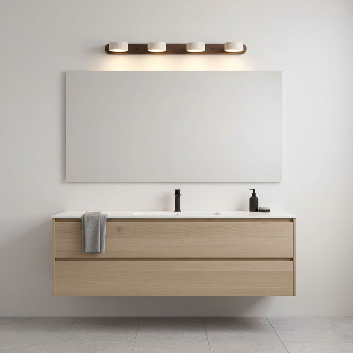 Travertine Duo Wall Light — Multiple Diameter Options