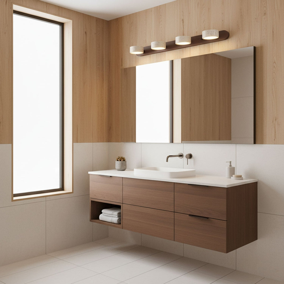 Travertine Duo Wall Light — Multiple Diameter Options